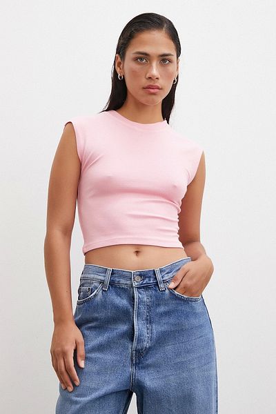 Never more Μπλουζάκι Pink Zero Sleeve