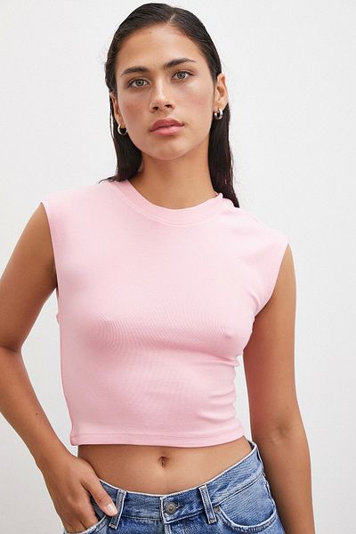 Never more Μπλουζάκι Pink Zero Sleeve
