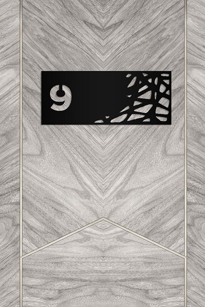 AHWALL Apartment Door Number with Motif - Decorative, No: 9