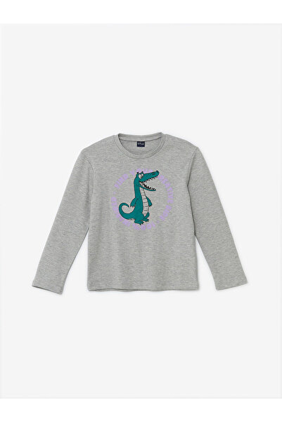 LC Waikiki Μακρυμάνικο μπλουζάκι για αγόρι - LCW με στάμπα με λαιμόκοψη