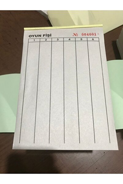 Deniz Matbaa Kıraathane Fişi Yazboz 50cilt 6'lı Oyun Fişi 14x10 Ebat