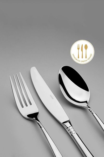Nehir Didim Plain - 84 Piece Spoon knife Set for 12 People Boxed