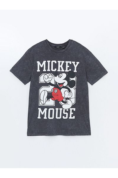 LC Waikiki LCW Mickey Mouse Printed Women's T-Shirt - Crew Neck, Short Sleeve