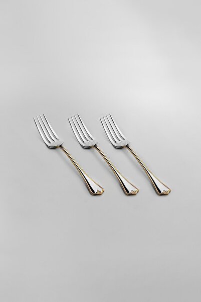 Nehir Fulya Altın Sade 12-Person 60-Piece Boxed Cutlery Set