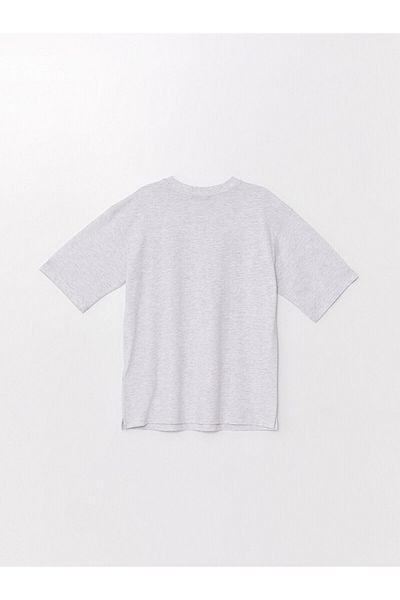 LC Waikiki Tricou supradimensionat LCW pentru damă - decolteu, imprimat, mânecă scurtă