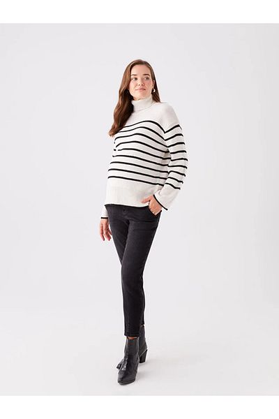 LC Waikiki Pantaloni de maternitate LCWAIKIKI - negri, cu potrivire cu balon, panou abdominal