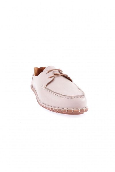 DGN Γυναικείο loafer 601-23y ασήμι από γνήσιο δέρμα - με λεπτομέρεια ραφής και μπροστινά κορδόνια