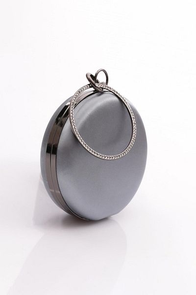 DGN Geantă portofoliu rochie de seară pentru femei, satin platină 36103152