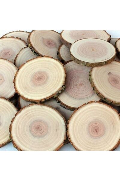 TROPİKAL مجموعة قواعد أكواب من الخشب الطبيعي مكونة من 3 قطع