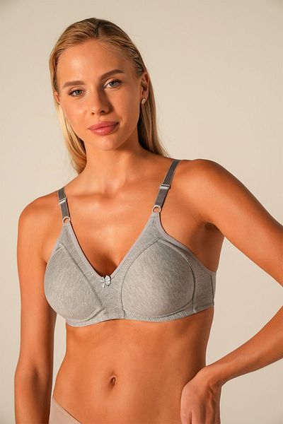 Doğan Women's Gray Sponge Wire-Free Recovery Bra