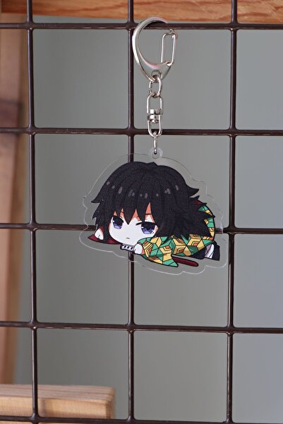 Akumastik Demon Slayer Giyu Tomioka Çanta Süsü Anahtarlık-anime Iblis Keser
