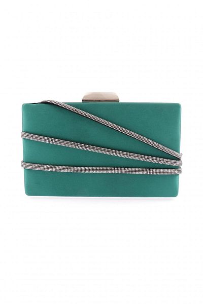DGN 9274-22y Green Stone Detailed Women's Evening Dress Portfolio Bag