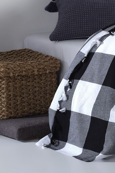 Lux Touch Scotch Black-White Double Duvet Cover 200 x 220 cm Armchair Bed Sofa Cover Cotton Woven