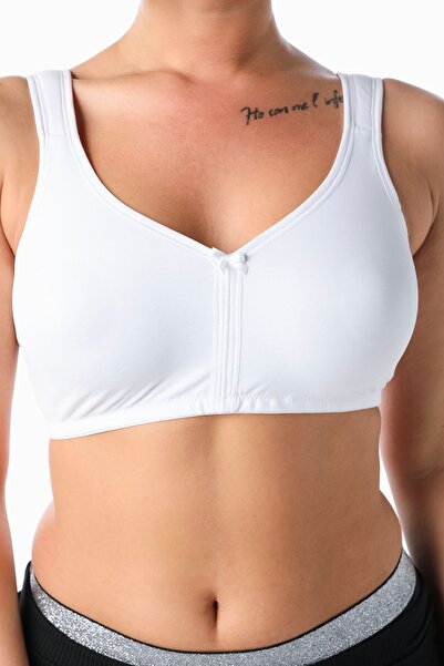 Malika Women's White Inner Surfaces Cotton Inflation Non-Wireless Compressor Minimiser Bra 4676005-barbara