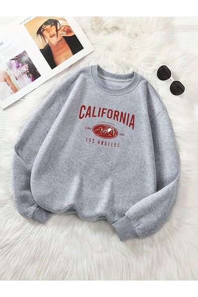 BENROMA Φούτερ California Printed Unisex Oversize Crew Neck
