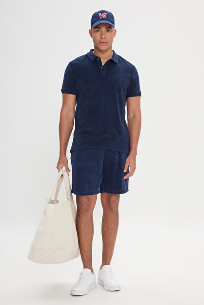 ALTINYILDIZ CLASSICS Erkek Lacivert Standart Fit Normal Kesim Havlu Şort