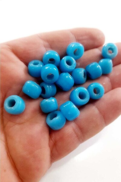 ella'nın çarşısı 15 ръчно изработени овални стъклени сини мъниста с отвори 9 ...