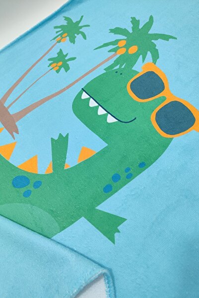 VEVİEN HOME Παιδική πετσέτα θαλάσσης Surf Dino 2 Digital Printed 60x130 cm