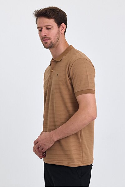 COMBİNE MİCHAİL Erkek %100 Pamuklu Kumaş Slim Fit Kesim 2-Li Polo Yaka T-shirt - SİYAH KARAMEL