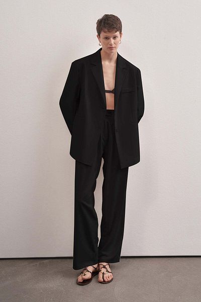 mathilda store Black Altair Modern Form Palazzo Pants - High Waist, Pockets and Comfortable Loose Side Design
