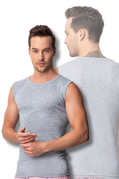 DONEX 2024 100% Cotton Ribbed 0 Sleeve Single Men's Undershirt