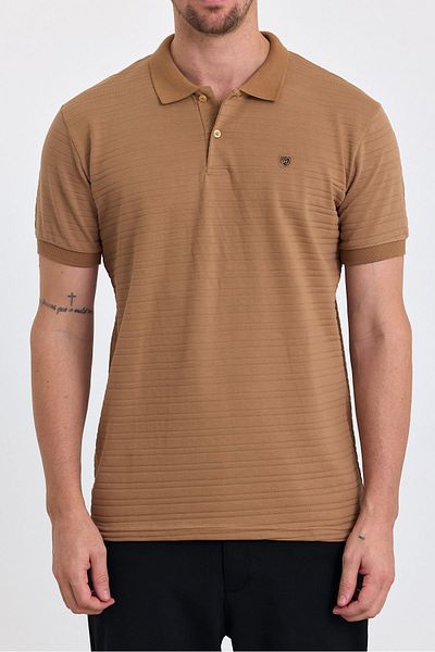 COMBİNE MİCHAİL Men'sPoloNeck T-shirt - 100% Cotton,SlimFit, 2-piece Cut, Black Caramel