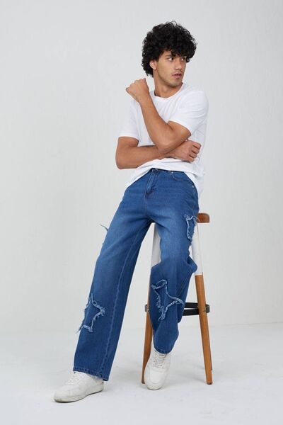 BİLBEC JEANS Y2K STARS BAGGY BOL УНІСЕКС КОТ ПАНТОЛОН