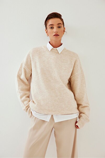 Mathilda Store Bisiklet Yaka Tüylü Triko Kazak