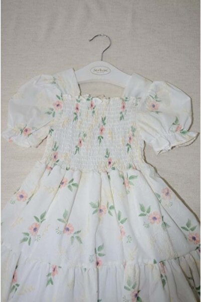 Serkon BABY 152.0662 Model Apricot Acacia Flower Dress