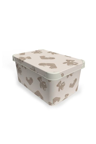 QUTU 10 Lt Toy Box with Colorful Teddy Bear Figure