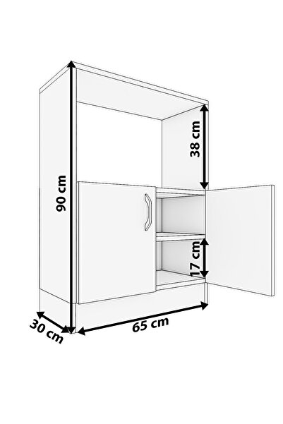 rafineritasarım Rafineri Makro Dolap Çok Amaçlı Mikrodalga Fırın Dolabı Mdf