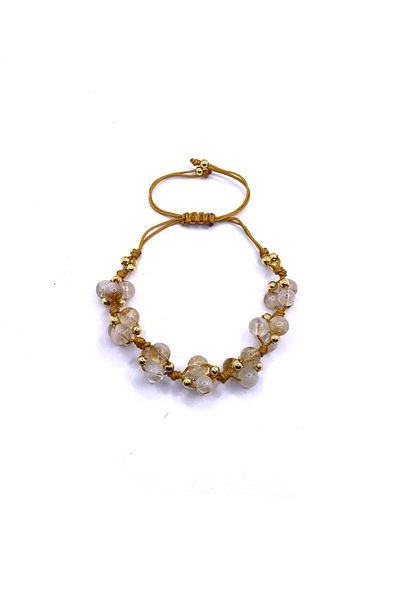 OSMANLI DOĞAL TAŞ Citrine Natural Stone Ladder Closing Bracelet Special Design
