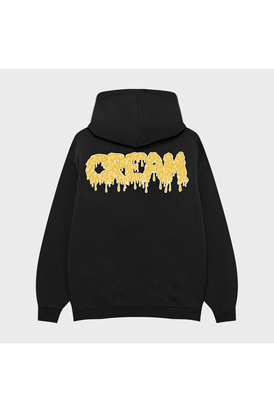 PURE EFFECT WU-TANG CREAM Imprimat Oversize Unisex 100% bumbac Hanorac cu glugă - Hanorac respirabil
