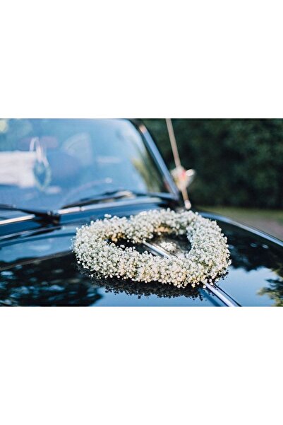 Yumak Dekor Grup Kapı Süsü Çelenk Konvoy Süsü Gelin Arabası Süsü Kalp Beyaz C...