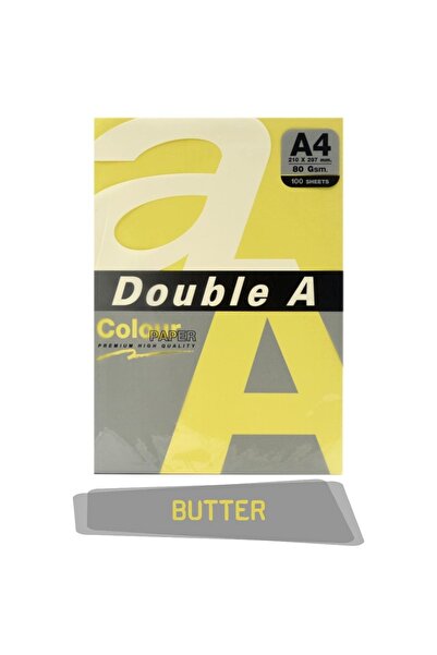 DOUBLE A A4 80 Gr Butter Colored Copy Paper 100 Pieces