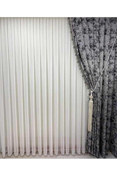 NİVEMESHOME Cortina simplă din tul nou fundal 1/3 pliu strâns