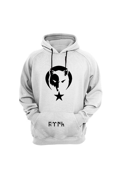 WİDİ Turkey and Gokturkish Symbol Wolf Printed 100% Cotton Sweatshirt