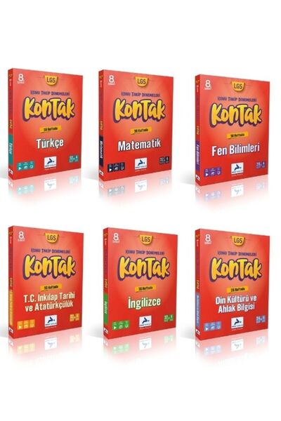 paraf yayınları Paraf 8. Sınıf Kontak Konu Takip Deneme Seti Türkçe- Matemati...