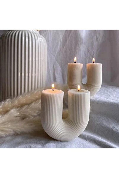 La Perla Trendyol'a Özel Dekoratif Soya Mumları - El Yapımı Mum Ürünü - Beyaz...