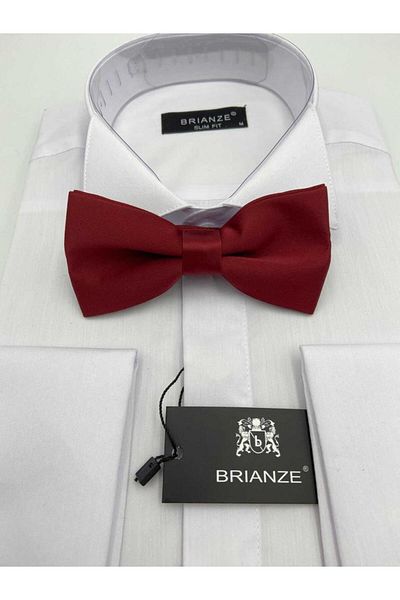 Brianze Satin Bow Tie - Burgundy Solid Color