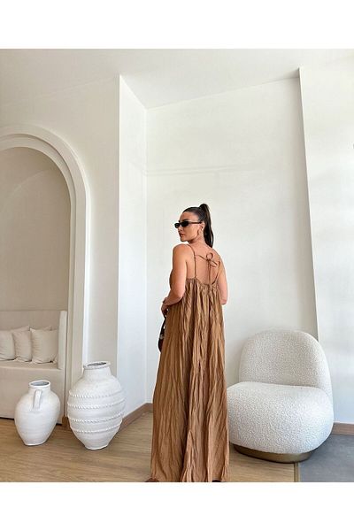 Natavan Рокля от ленена смес с презрамки