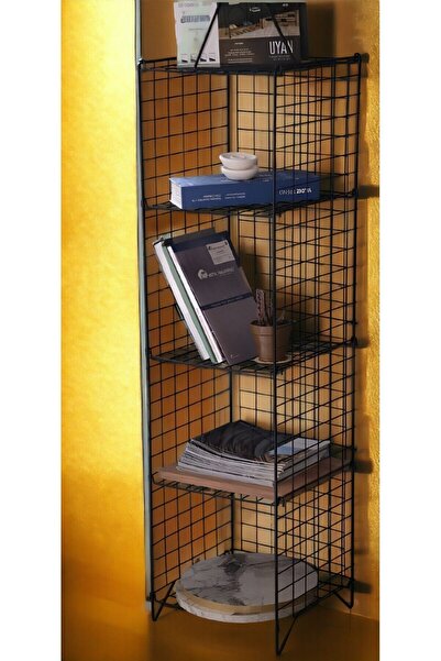 Bye Concept More Dekoratif 5 Raflı Metal Tel Kitaplık Ve Çok Amaçlı Raf Montaj Gerektirmeyen Portatif Dolap Ünite