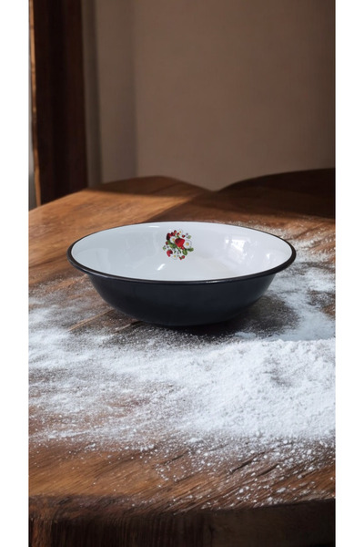 emaye market 36 Cm Deep Dish Enamel Dough Legeni Salad Dumplings Vicious Mixing Bowl