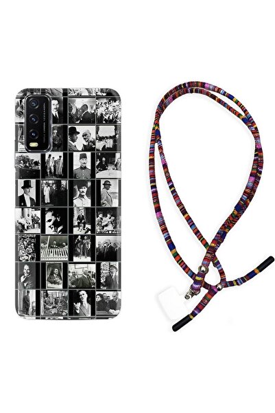 Kılıfland Vivo Y20 Kılıf Rasta Ipli Boyun Askılı Desenli Silikon Atatürk Kola...