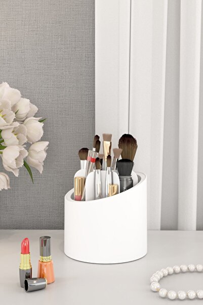 Pufwin Home Deluxe Makyaj Fırçası Ve Kozmetik Düzenleyici Şeffaf Kapaklı Hijyenik Organizer