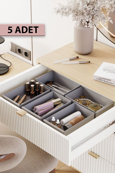 Pufwin Home 5 piese de bijuterie pentru machiaj cosmetic în sertar și set organizator multifuncțional