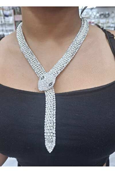 METİN BARIŞ Lolo Bijuteri Çanta LOLO0380 Yılanlı Gümüş Kaplama Kararmaz Kolye