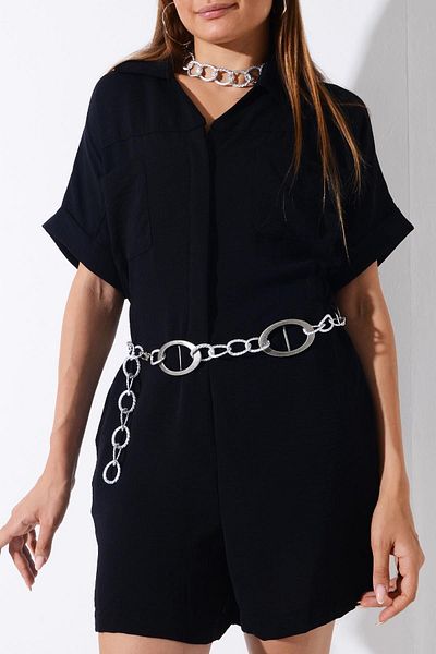PİNKMARK PINKMARK Γυναικεία Ασημένια Ζώνη Halbah Chain - PMKM25683