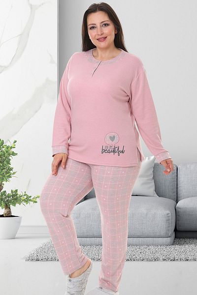 Bella Linda Plus Size Jacquard Cotton Women's Pajamas Set