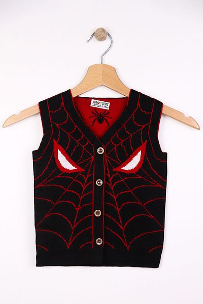 Beniizle Boy's Knitwear Vest - Spiderman Patterned